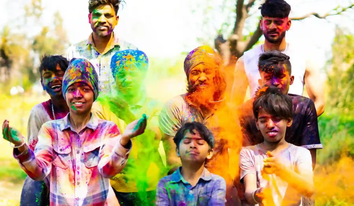 Holi Festival Child Group Picture Sundarban Gangchil